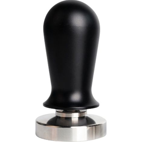 Prensador de café de acero inoxidable de 58 mm con elegante mango de madera y resorte para la preparación manual de espresso. (1/5)