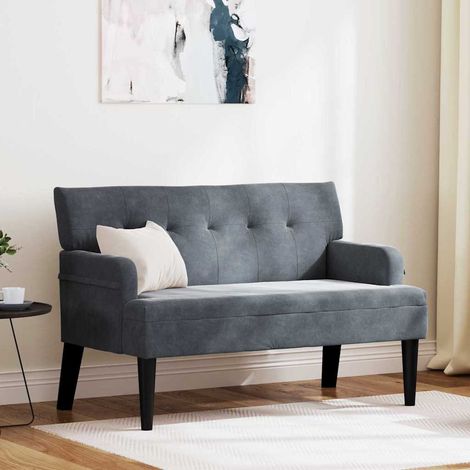 vidaXL  Chesterfield Bench  Dark Grey 112 x 65.5 x 75 cm Velvet