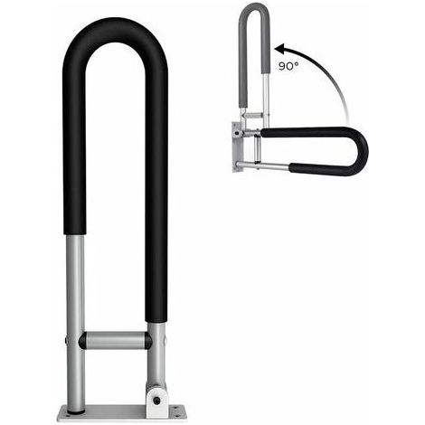 Kaelt - Barre D'Appui Relevable Toilettes, Barre d' Appui WC Handicapé, PoignéEs Rail Sécurité Toilettes, Antidérapant Barre D'Appui Douche Salle Bains Pour Les Personnes, Blessées Ou Postopératoires (1/5)