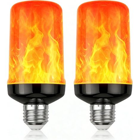 4-W-E27-LED-Flammenbirne, 1400 K Flackereffekt, 4 Leuchtmodi (Flamme/Blinken, Atmungseffekt und Dauerlicht), rauch- und wärmefrei, für die Gartendekoration im Innen- und Außenbereich (1/5)