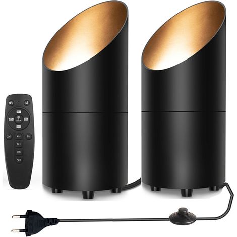 Lot de 2 lampes de sol noir-or – luminaire décoratif LED GU10 pour salon et chambre (1/5)