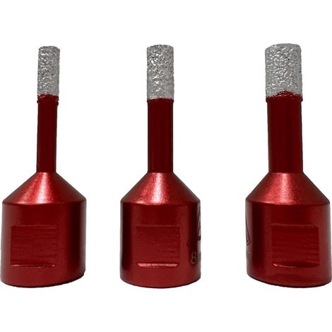 3 punte diamantate saldate sotto vuoto da 6 mm/8 mm/10 mm con filettatura M14 per foratura a secco di piastrelle in porcellana, granito e marmo (1/5)