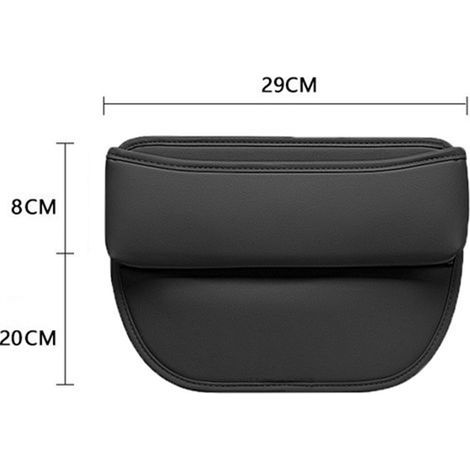 sac de rangement pour voiture (noir) - Sac de rangement pour siège auto - Compartiment de rangement en cuir PU pour téléphone, clés, cartes, lunettes, portefeuille (1/5)