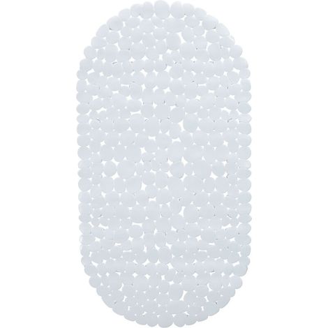 Carmdering Rutschfeste Badematte in Steinoptik mit Saugnäpfen, waschbar und strapazierfähig. Breite: 36 x 68 cm, Weiß (1/5)
