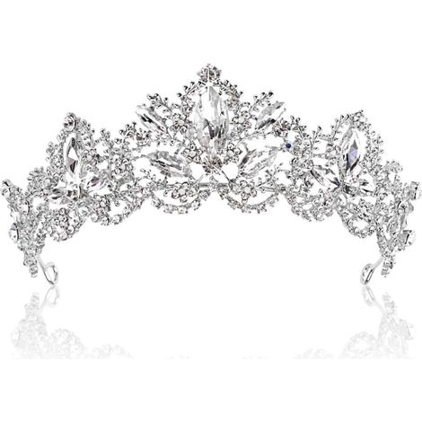 Couronne de cristal, diadème de strass de zircone de cuivre incrusté de fleurs de cristal