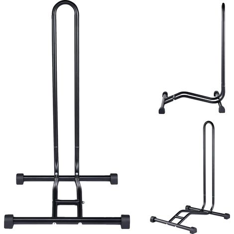 Cavalletto per bicicletta, materiale in acciaio, dimensioni 45x41x73 cm, dimensioni della confezione 59x15,5x7 cm, adattabile a pneumatici anteriori con larghezza da 3,2 a 5,8 cm, adatto alla maggior (1/5)