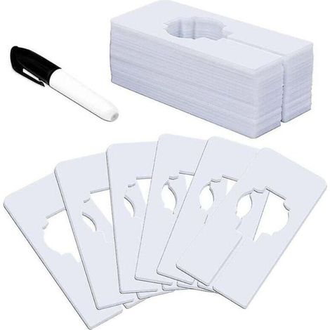 40 séparateurs de placard pour suspendre des vêtements - Séparateurs de taille de vêtements rectangulaires pour racks, séparateurs de placard blancs (1/3)