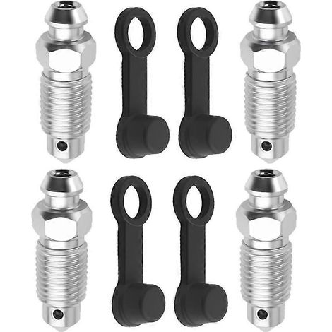 vis de purge de freins 3/8-24 x 1-3/16 avec capuchons graisseurs, vis de remplacement pour valve de purge de freins, purgeurs rapides (1/5)