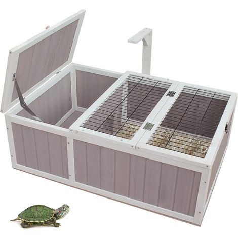 Maison de Tortue clôture d'Habitat de Tortue Petite cabane en Bois intérieur extérieur -91.5 x 61 x 33 cm (1/5)