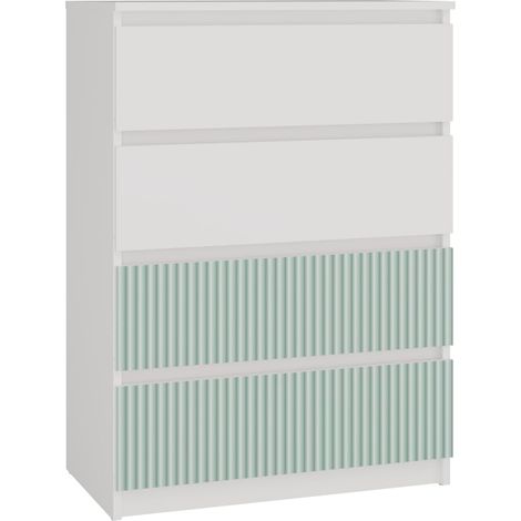 Cassettiera, bianco/ menta, 70 x 97 x 40 cm (1/3)
