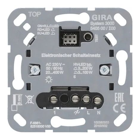 Gira S3000 Inserto de conmutación electrónica Inserto [540500], 5405 00