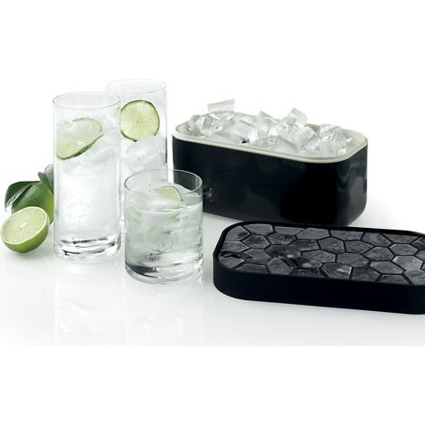 Lékué Ice Box - Vaschetta cubetti ghiaccio, color nero (1/4)