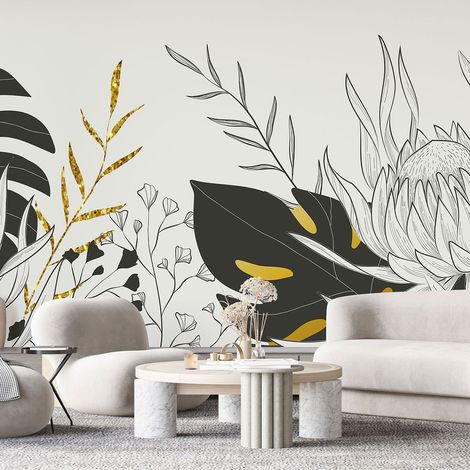 Papier peint panoramique - Fleurs - 130 cm x 56 cm (1/4)