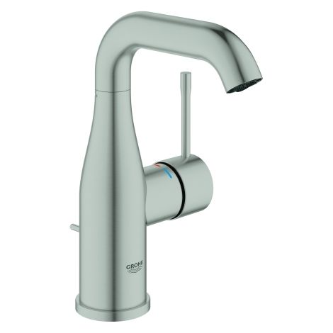 Grohe Waschtisch-Einhebelmischer Essence supersteel, M-Size, mit Ablaufgarnitur