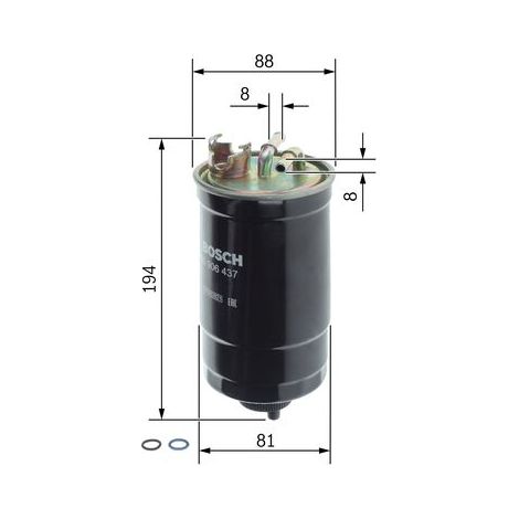 Filtre conduite de carburant - 0450906437 - BOSCH (1/5)