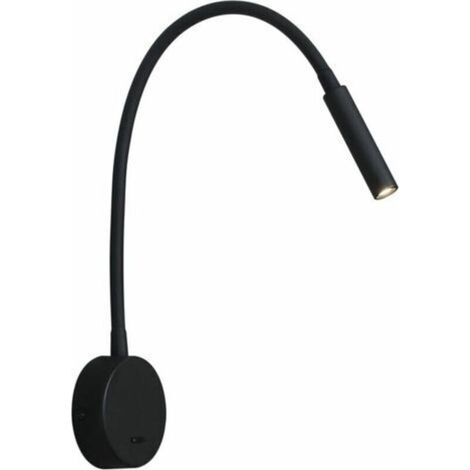 Lampe murale noire pour lecture avec bras articulé en forme de cygne, LED 3 W, 3000 K, tension 240 V, interrupteur intégré, idéale pour chambre à coucher, salon et autres pièces intérieures (1/5)