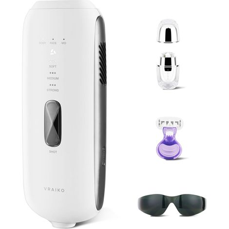IPL Hair Removal Device, Laser Hair Removal for Women and Men, Sapphire Ice-Cooling Contact with Interchangeable Attachment Filters, More Skin-Friendly Long-Lasting (1/5)