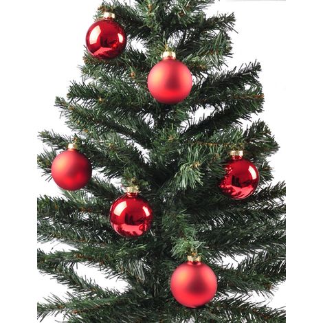 Weihnachtsbaumkugeln 12er-Set rot Christbaumkugel Baumschmuck 4cm Weihnachtsdeko - rot
