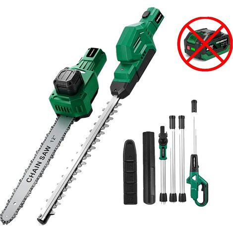 Sega elettrica, asta telescopica, tagliasiepi, set completo di batterie, spina UE 100V-240V (1/2)
