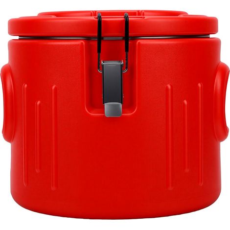 Seau isotherme en acier inoxydable de 10 litres avec poignée, récipient thermique pour boissons chaudes et froides pour restaurants et débits de boissons, rouge. (1/5)