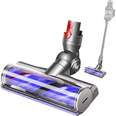 Tête de Brossede Remplacement pour Dyson V12 Detect Slim Anti-Enchevêtrement, Brosse Turbine Électrique V12 Detect Slim à Entraînement Direct Pièce de Compatible, Sols en Bois Dur et Tapis (1/5)