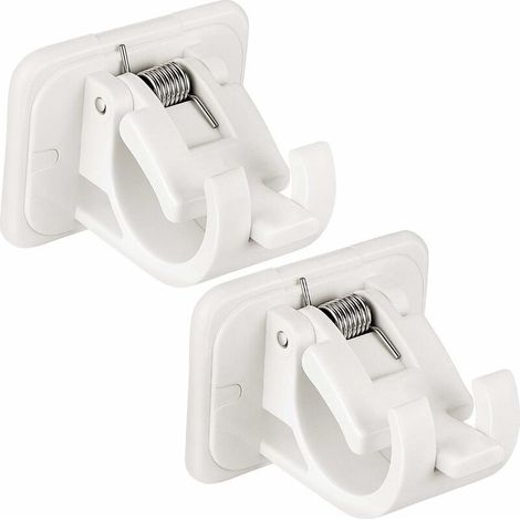 RHG Support de Tringle à Rideau Auto-Adhésif Supports de Crochet de Draperie Support de Tige de Fixation Supports Muraux de Tringles à Rideaux Crochets de Tige de Serviette (2)