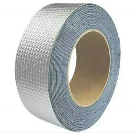 Paquet de 1 pièce, ruban d'étanchéité en aluminium butyle, ruban adhésif, ruban adhésif haute température, réparation de fuite de toit, asphalte, réparation imperméable à l'eau, autocollant 5cm 5M (1/3)