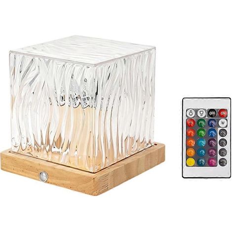 Lampe projecteur Aurores Boréales, 16 couleurs, lampe cube cristal, veilleuse, intensité réglable, télécommande, lampe de douche pour la chambre - JBMEDIA (1/4)