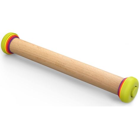 Joseph Joseph PrecisionPin - Mattarello in Legno di Faggio, Mattarello Regolabile con Precisione, Diversi Spessori, Accessori da Forno per Pizza, Biscotti, Pasta, Stabile e Durevole - Multicolore (1/5)