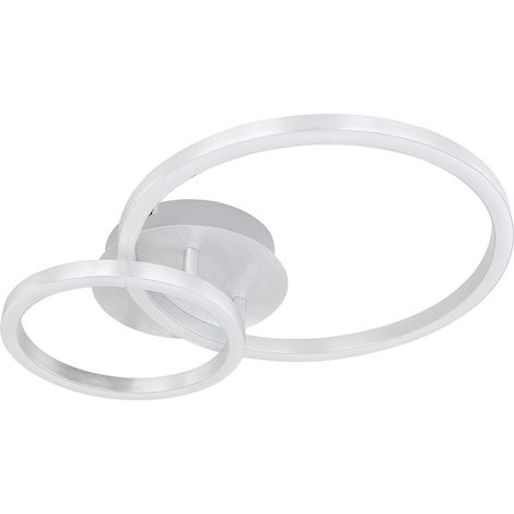 Deckenleuchte Designleuchte Deckenlampe Rundleuchte Innenleuchte Schlafzimmer, Kreisoptik opal weiß, 1x LED 18 Watt warmweiß, HxBxT 7x30x41,3 cm (1/5)