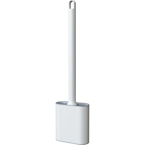 White Silicone Toilet Brush Holder, Non-Drip, Antibacterial, Ventilated Toilet Brush, Quick Drying, Odorless, Wall/Floor Mounted Toilet Brush, Bathroom and Toilet (1/5)