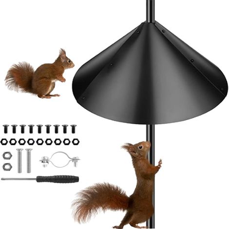 Protector contra ardillas de 48 cm de diámetro para comederos de pájaros exteriores: tapa de plástico resistente que protege las semillas de las plagas, ideal para los amantes de la vida silvestre en (1/5)