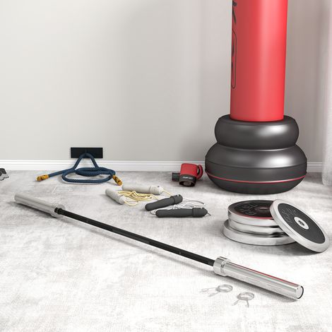 Barre d'haltères en acier 180 cm Ø50 mm avec 2 pinces Charge 200 kg Barre de musculation pour disques Ø5 cm Fitness (1/5)