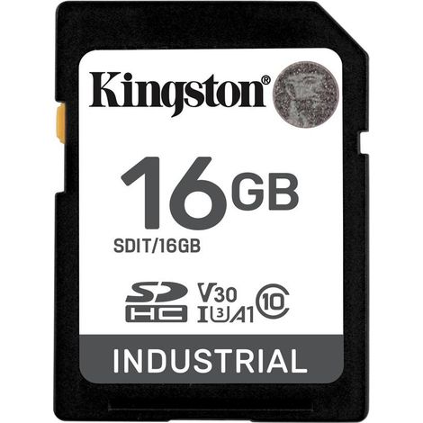 SD Card 16GB Kingston SDHC Industrial -40C to 85C retail