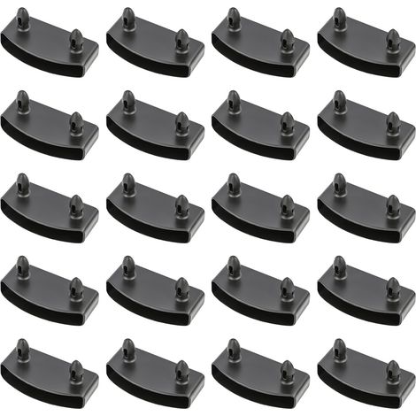 20 Pièces Supports pour Sommier à Lattes - Compatible avec Lits Simples et Doubles, 53mm, Embouts en Polyéthylène Haute Densité, Noir - pour la Réparation et Le Renforcement de Lit (1/5)