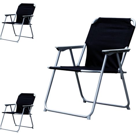 3 Stück Garten / Campingstuhl Oxfort Schwarz -MPO2600S-3