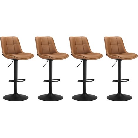 Tabourets de Bar, Lot de 4, Siège Pivotant à Hauteur Réglable (1/5)