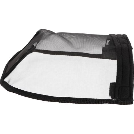 Masque de Cheval Noir en Tissu pour Protection Bouche et Nez Visibilité Complète, Ajustement Sûr et Port Confortable, Taille Estivale en Maille pour Cheval (1/5)