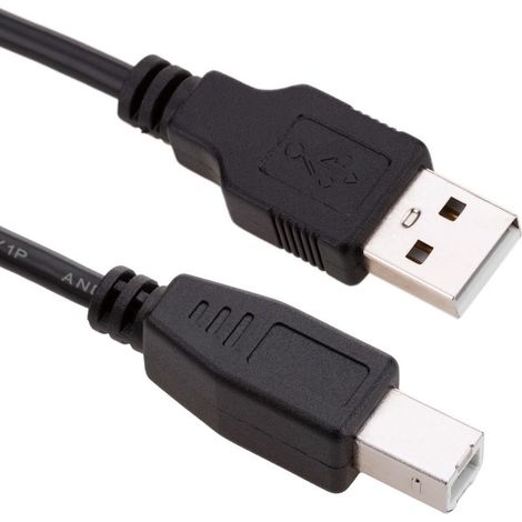 Câble d'imprimante noir USB A mâle vers USB B mâle 0,2 m (1/5)