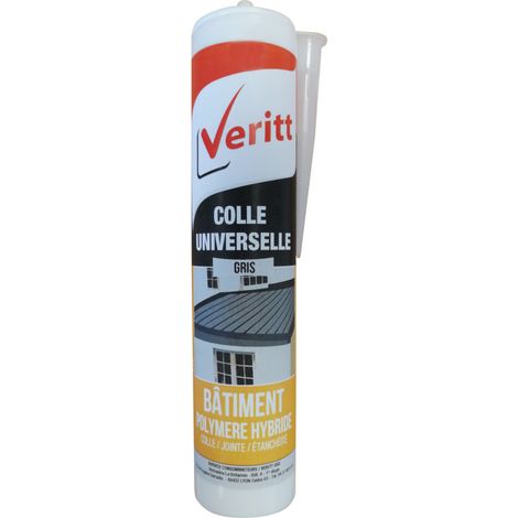 Colle Universelle Polymère Hybride Veritt en Cartouche de 290ml Grise - Colles fixation cartouches et tubes (1/2)