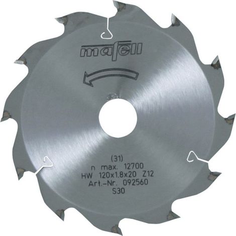 Mafell Lama da taglio in HM,120 x 1,2/1,8 x 20 mm, Z 12, WZ, per tagli longitudinali