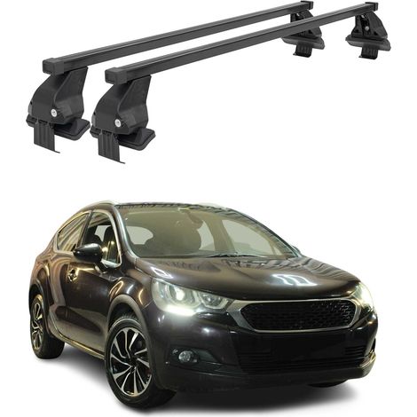 OMAC Dachträger Querträger Stahl für DS 4 Crossback 2015-2018 – Abschließbar – City-Crash-getestet – DIN 75302:2019 – ISO/PAS 11154:2006 – Max. 50 kg Schwarz (1/5)