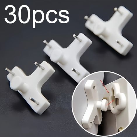 30 clous sans traces en forme de T, clous pour fente de carte de cadre photo, fentes murales en plastique pour accrocher des pendentifs artistiques (1/5)