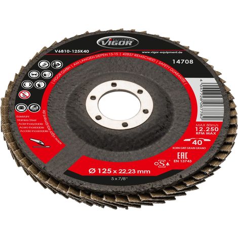 VIGOR Jeu de disques abrasifs 125 mm K80 V7010-125K80 (1/3)