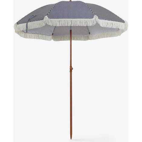 SKLUM Miska Ø175 cm Sonnenschirm aus Stoff und Stahl Weiss - Marineblau