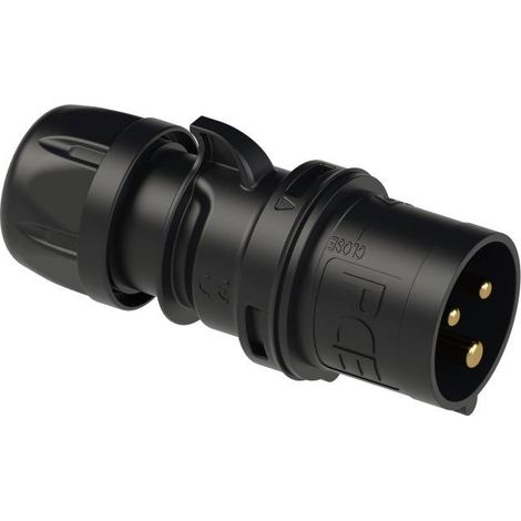 Mâle CEE-CARA 16 A 3 pôles PCE 013-6ttx 230 V noir 1 pc(s) (1/4)