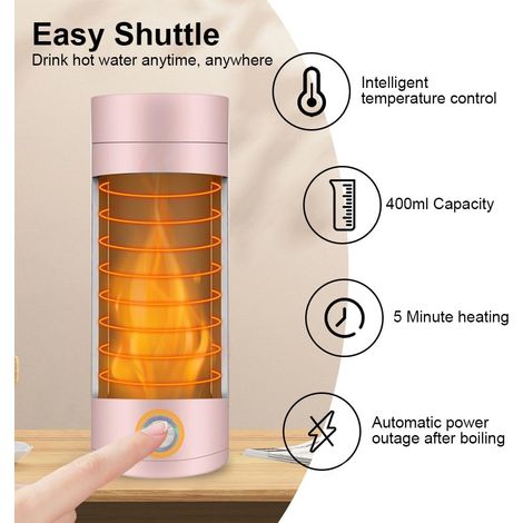 Bouilloire électrique de voyage, mini-bouilloire 3 en 1, 400 ml, 300 watts, chauffe rapidement en 5 minutes, acier inoxydable (1/3)