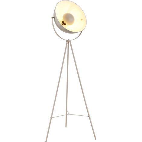 Lampadaire, lampe sur pied, lampe de bureau, métal, couleur sable, interrupteur à bascule, style moderne, H 139 cm
