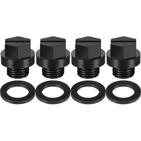 Lot de 4 bouchons de vidange avec joints pour pompe de piscine Hayward SPX1700FG, noirs (1/5)