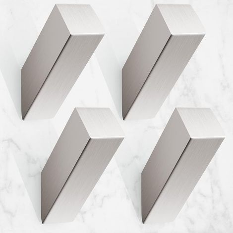 Handtuchhaken, moderne und wasserfeste silberne Wandhaken für das Badezimmer, robuste Wandhaken aus Edelstahl SUS 304 (4er-Pack, gebürstetes Nickel) (1/5)